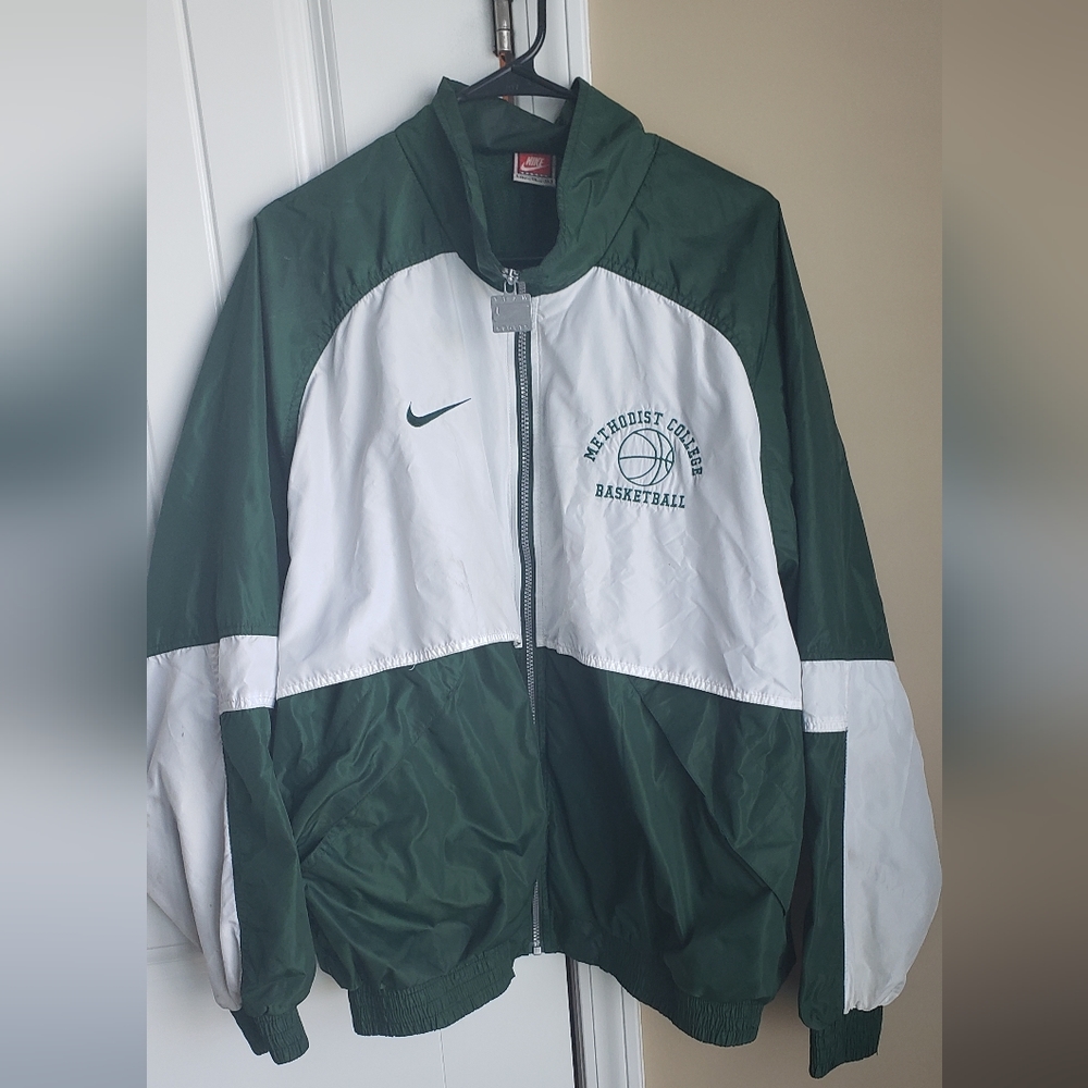 Unisex College Varsity Wind Breaker Jacker Size - XL Color- Green and White